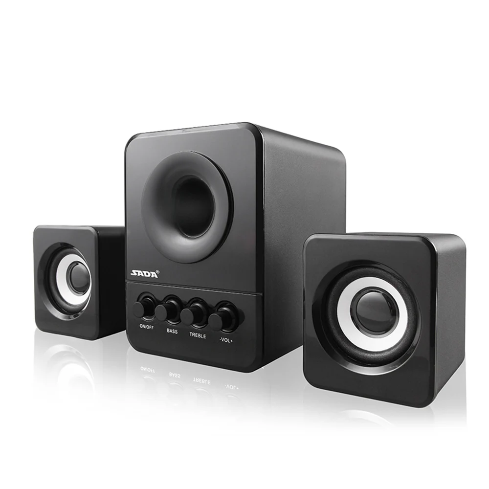 

SADA D-203 USB Wired Combination Computer Speaker Bass Stereo Speakers Music Player Subwoofer Sound Box for Laptop Notebook PC