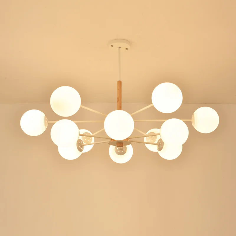 

Modern LED chandelier wooden suspension lighting fixtures bedroom illumination Nordic hanging lights living room suspended lamps