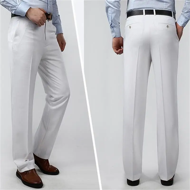 

Free Shipping 2019 New Men's summer thin section linen trousers youth middle-aged straight pants suit pants business casual pant