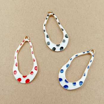 

10pcs 19x39mm enamelled waterdrop charm for jewelry making earring pendant fashion charm bracelet charm metal pendant