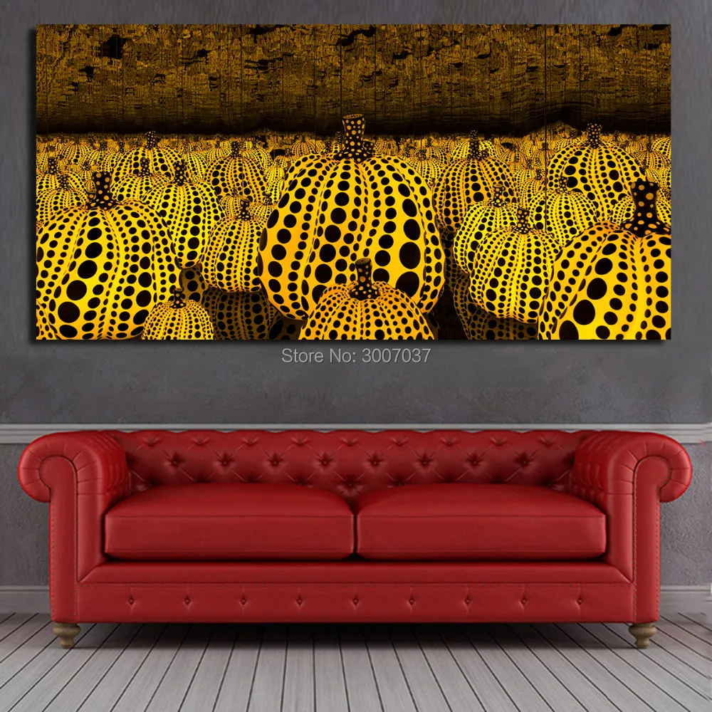 Yayoi Kusama Eternal Love I have for the Pumpkins 100% ручная роспись маслом на холсте настенная живопись