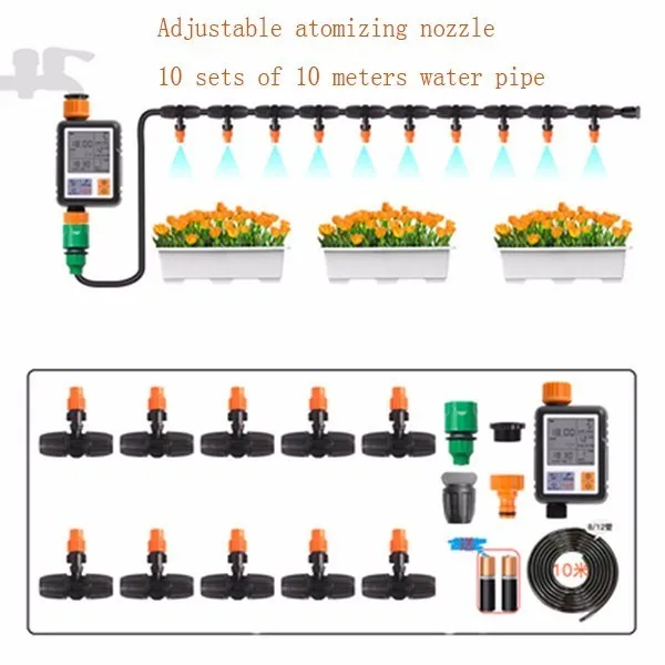 Автоматическая система орошения электронный таймер воды ЖК-экран спринклер контроллер открытый сад интеллектуальное устройство для полива - Цвет: 10M set