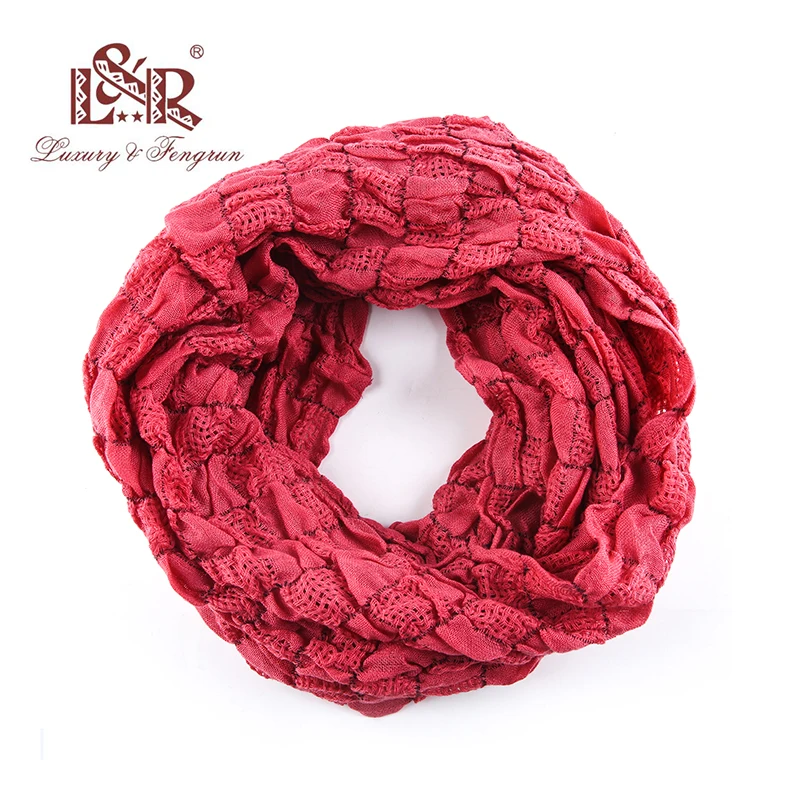 2019 Winter Ring Loop Scarf Knitted Soft Wool Collar Solid Color Neck Warmer Shawl Wraps Warmer  Women Scarves Female