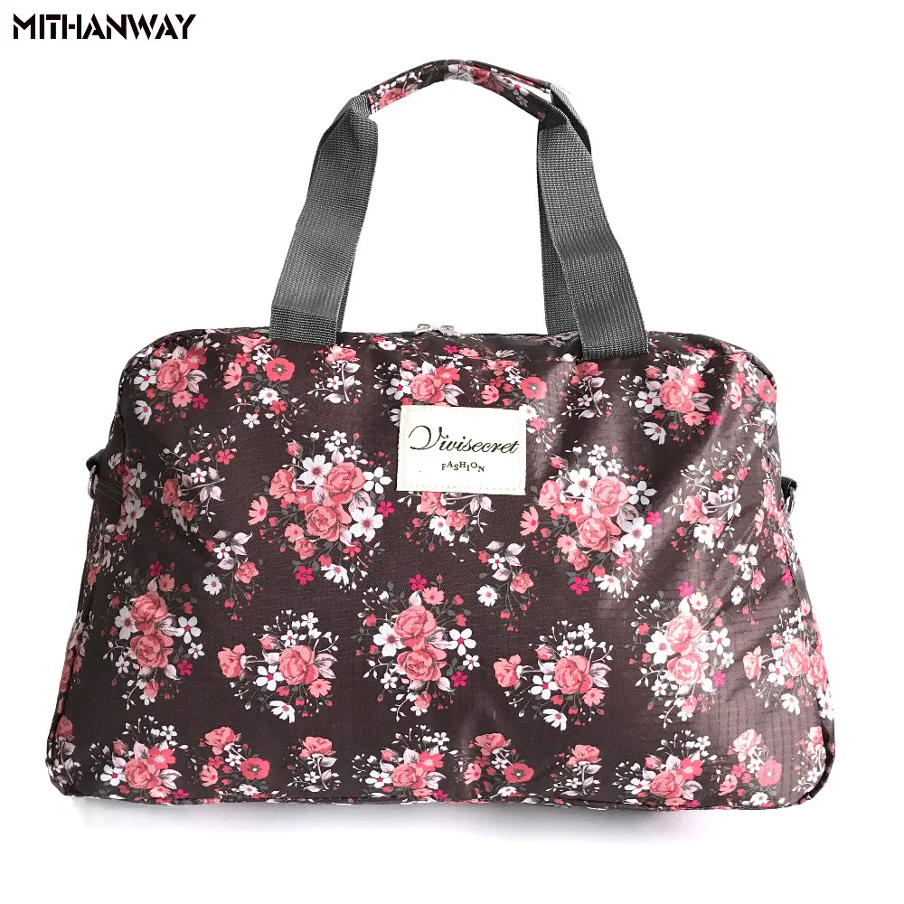 Women Lady Large Capacity Floral Duffel Totes Sport Bag Multifunction