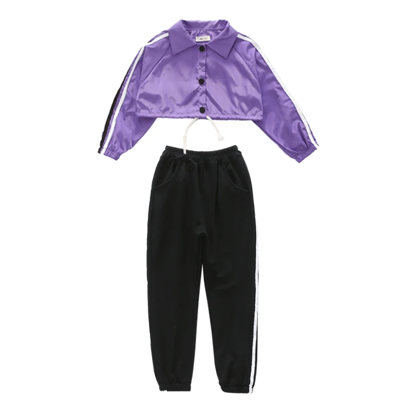 Toddler Spring clothes For Girls Short Top Loose pants Jazz Hip hop Dance kids costumes girls boutique sets (17)
