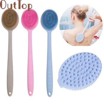 

OutTop 1pc Body Toiletry Kits Brush Apprize Ultra-Soft Silicone Back Scrubber Shower Bath Body Brush With 45# dropship