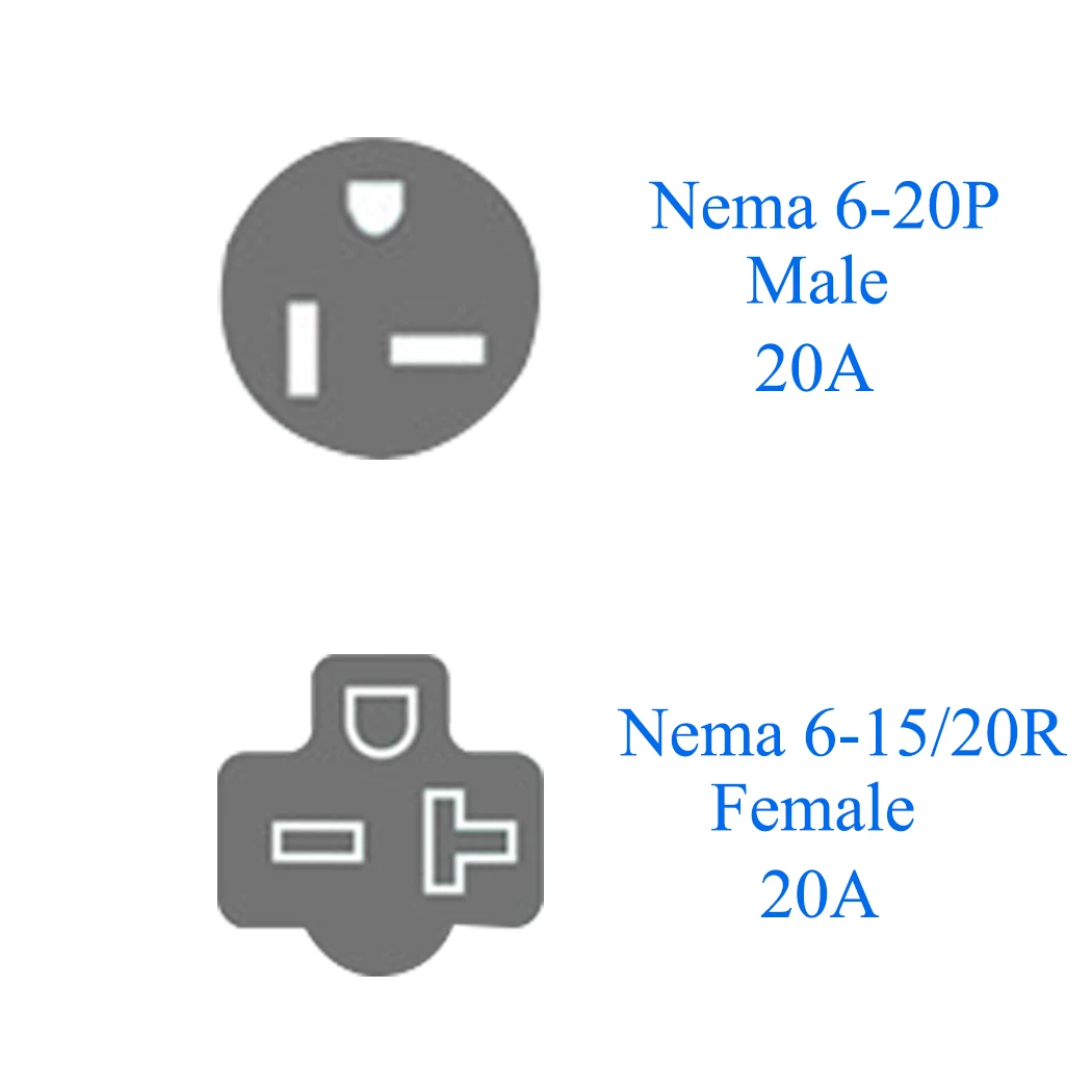 JORINDO 6-20P TO 6-20R,Nema 6-20P Male to Nema 6-15/20R Comb Female AC Adapter, 20Amp 250V to 15A AC Power Adapte,6-20P TO 6-15R