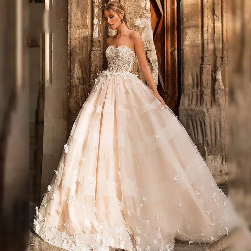 3d butterfly wedding dress