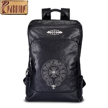 Pabojoe Mens 100% Genuine Leather Backpack Rucksack Women’s Shoulder Bag Travel Holder 14inch 15.6inch Laptop Mochila