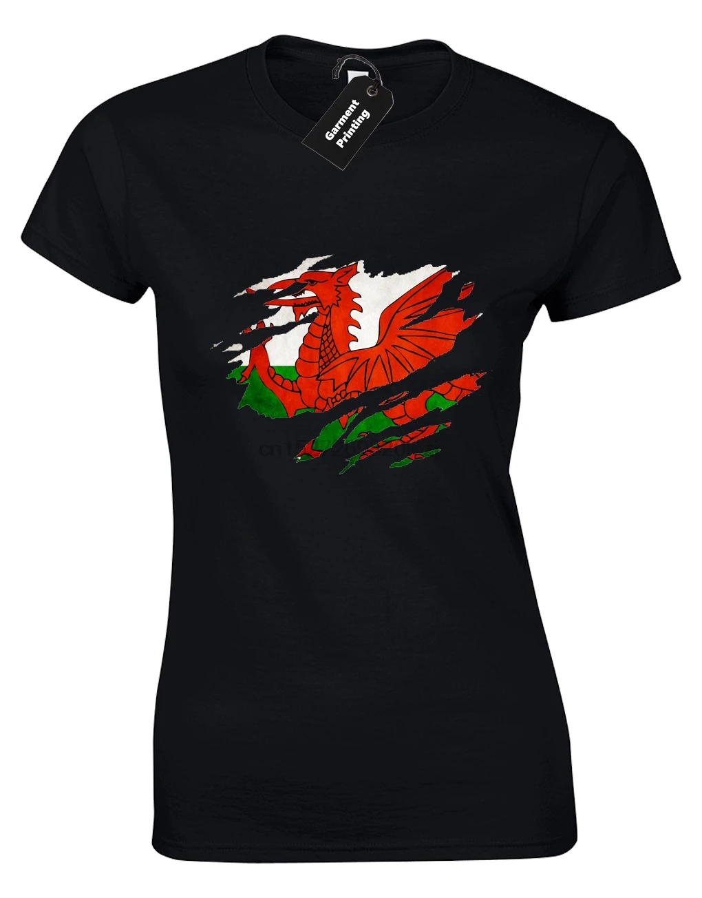 

WELSH FLAG SLASH LADIES T-SHIRT COOL WALES FOOTBALL RUGBY FAN DESIGN GIFT (COL)