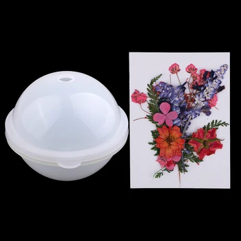 

Large Round Sphere Ball 100mm Silicone Mould Crystal Resin Casting Mold + Real Dried Flower for DIY Flowers Ornaments Craft
