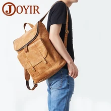 JOYIR Mens Genuine Leather Backpack Male Travel Backpack Mochilas School Mens Daypacks Leather Business 14 Laptop Shopping Bag joyir women backpack genuine leather fashion travel backpack mochilas school leather shopping travel bags schoolbags for girls