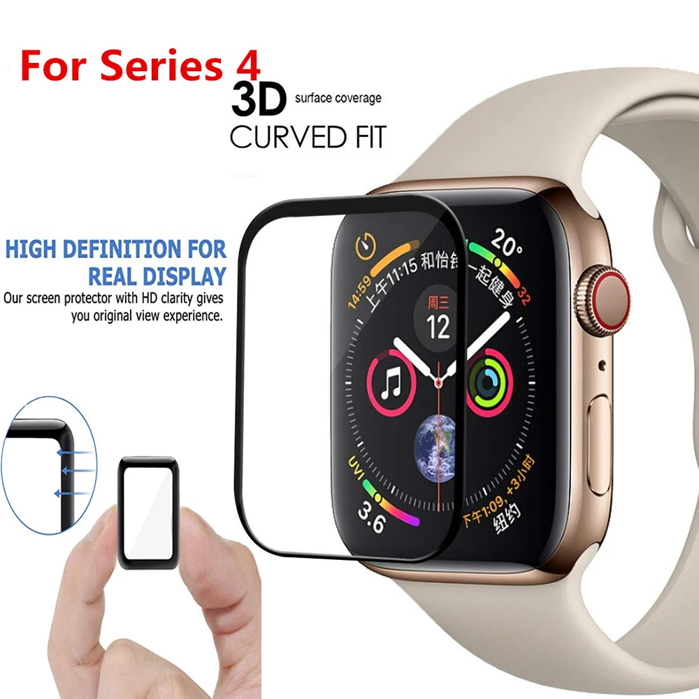 Bumvor 3D полное покрытие из закаленного стекла для Apple Watch band 38 мм 42 40 44 Защитная