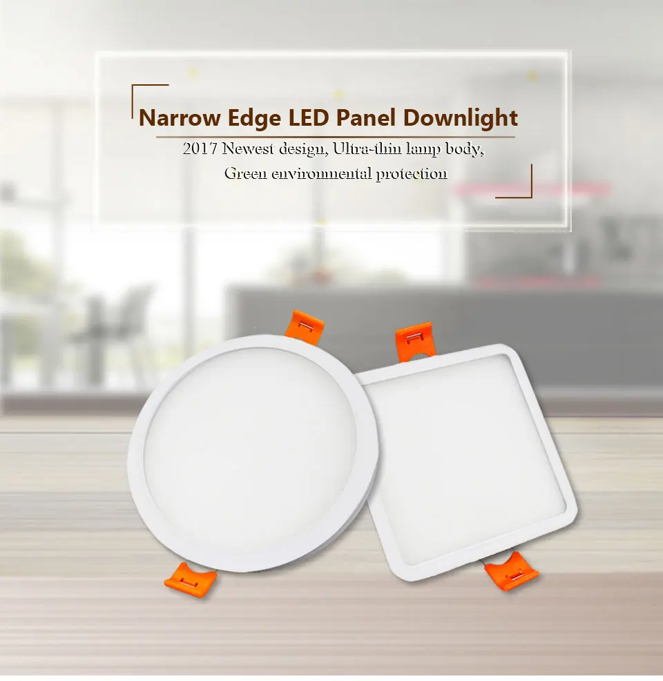 Narrow Frame Led Panel Downlight Dimmable 6w 12w 18w 24w Round Square Ultra Thin Led down light Cold /Warm White Indoor Lighting