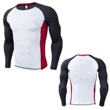 Кроссовки футболка Открытый Весна эластичные тонкие Quick dry Спортивная Беговая тренировка спортивные мужские с длинными рукавами футболка