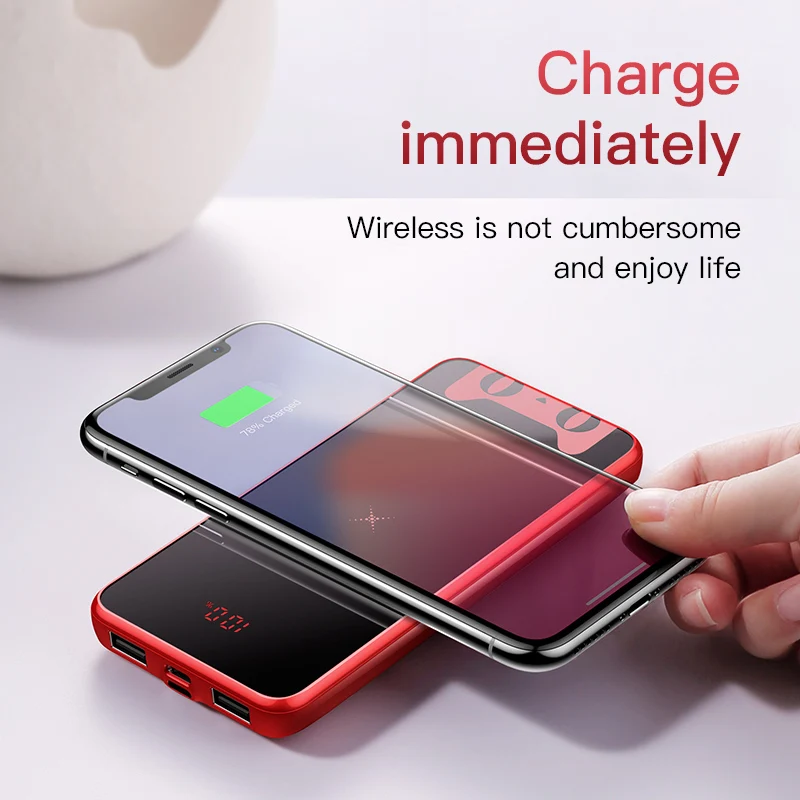 Baseus 10000mAh Qi Wireless Charger Power Bank For iPhone Samsung LCD Dual USB External Battery Pack Wireless Powerbank Charger Baseus 10000mAh Qi Wireless Charger Power Bank For iPhone Samsung LCD Dual USB External Battery Pack Wireless Powerbank Charger