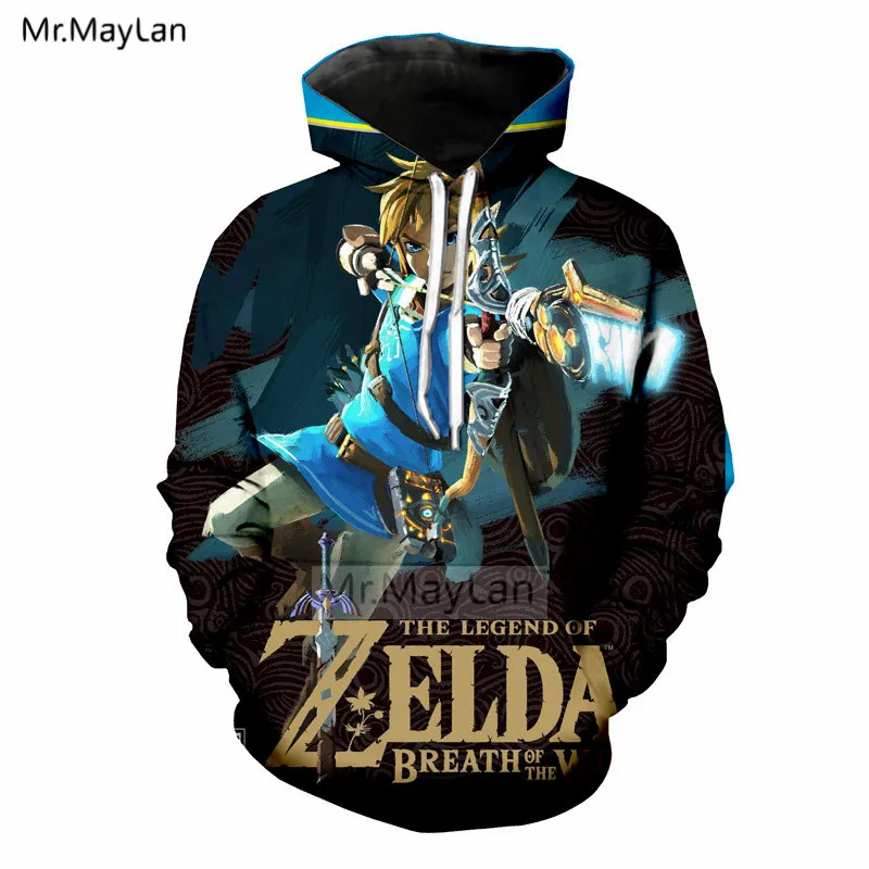 

3D Print Game The Legend of Zelda Hoodies Men/Women Hiphop Pullover Hood Sweatshirts Big Pocket Outwear Jacket Boys Tracksuits