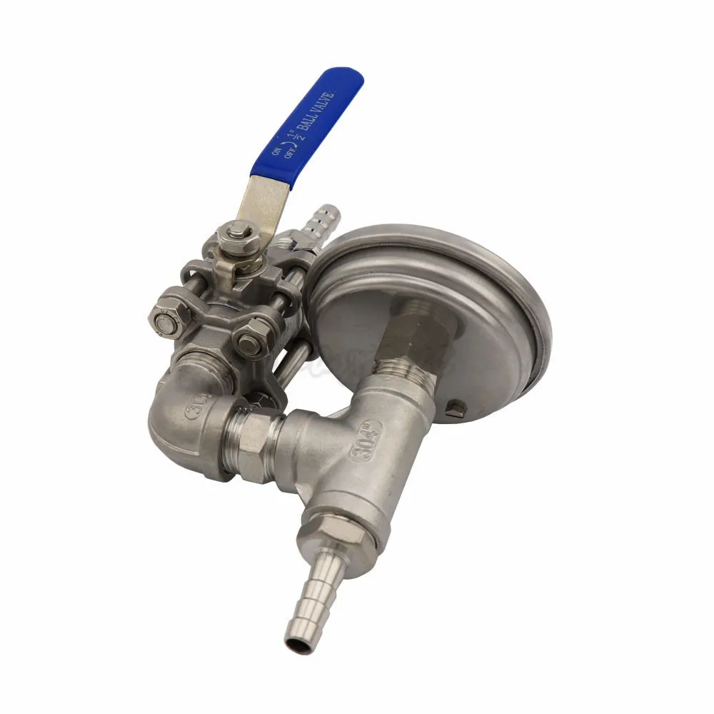 Stainless Steel Ball Valve Hose Barb&Hex Nipple 12In-line Thermometer & 3pc Ball Valve Counterflow Wort Chiller Homebrew Beer (5)