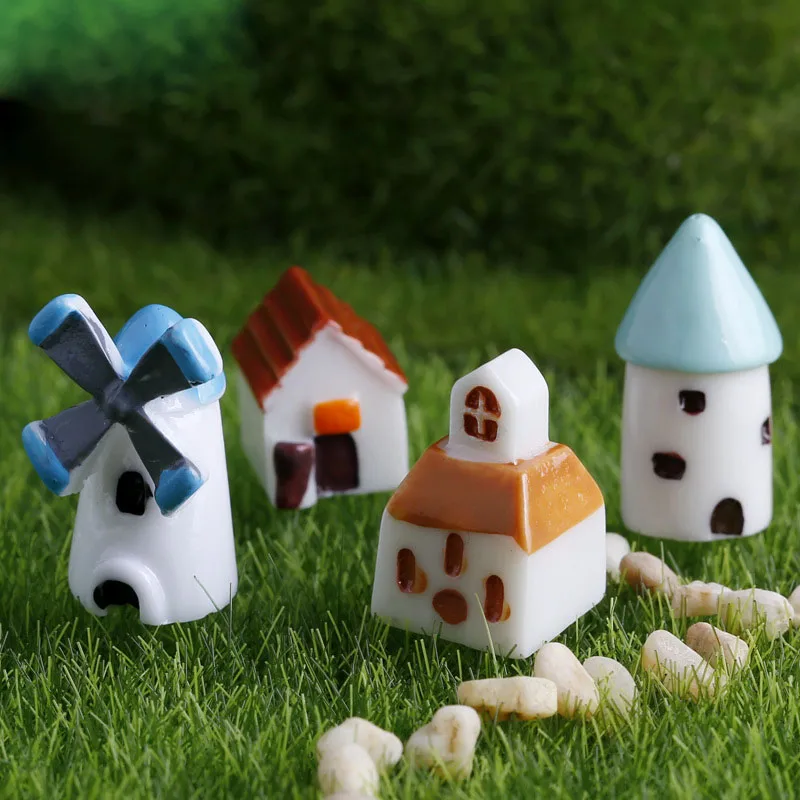 รูปสินค้า 10 PC Church House Miniature Fairy Garden บ้านตกแต่งบ้าน MINI CRAFT Micro ภูมิทัศน์ตกแต่ง DIY อุปกรณ์เสริม