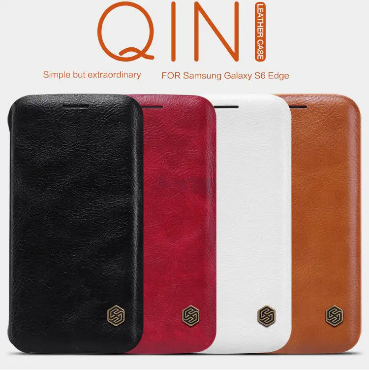 

For Samsung Galaxy S6 Edge Leather Case Original Nillkin "Qin" Classical Leather Case