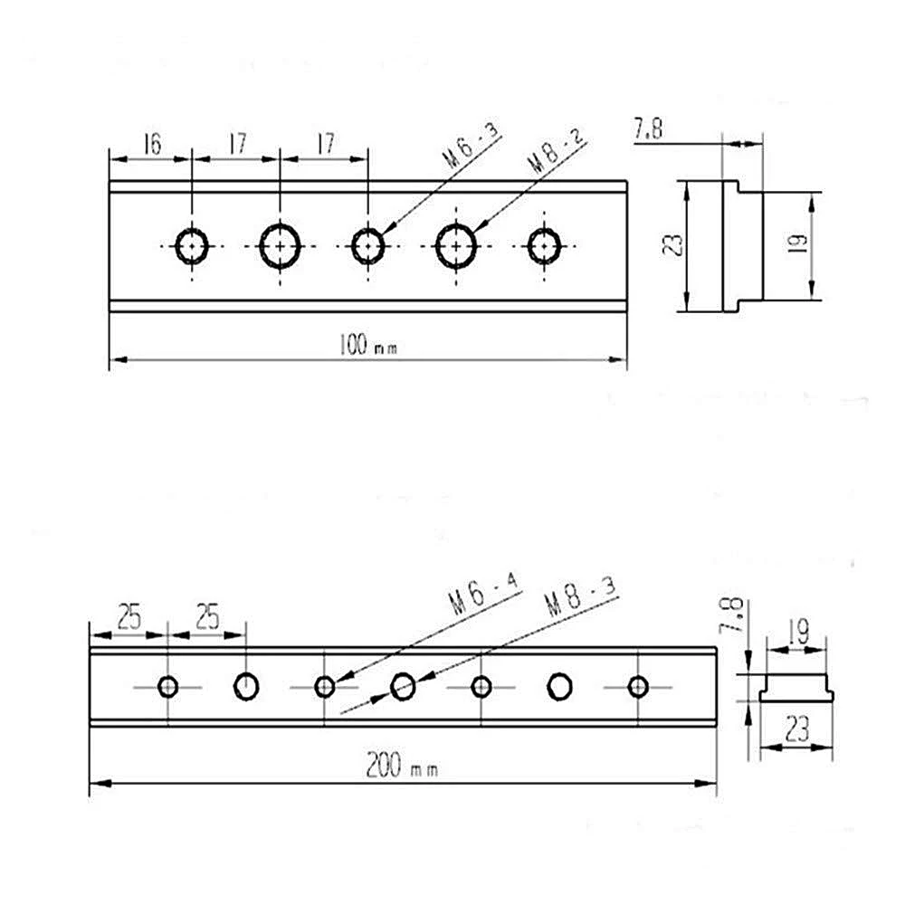 200 мм M6 T трек слот скользящая плита слайд блок для Т-слота деревообрабатывающий инструмент 1 шт