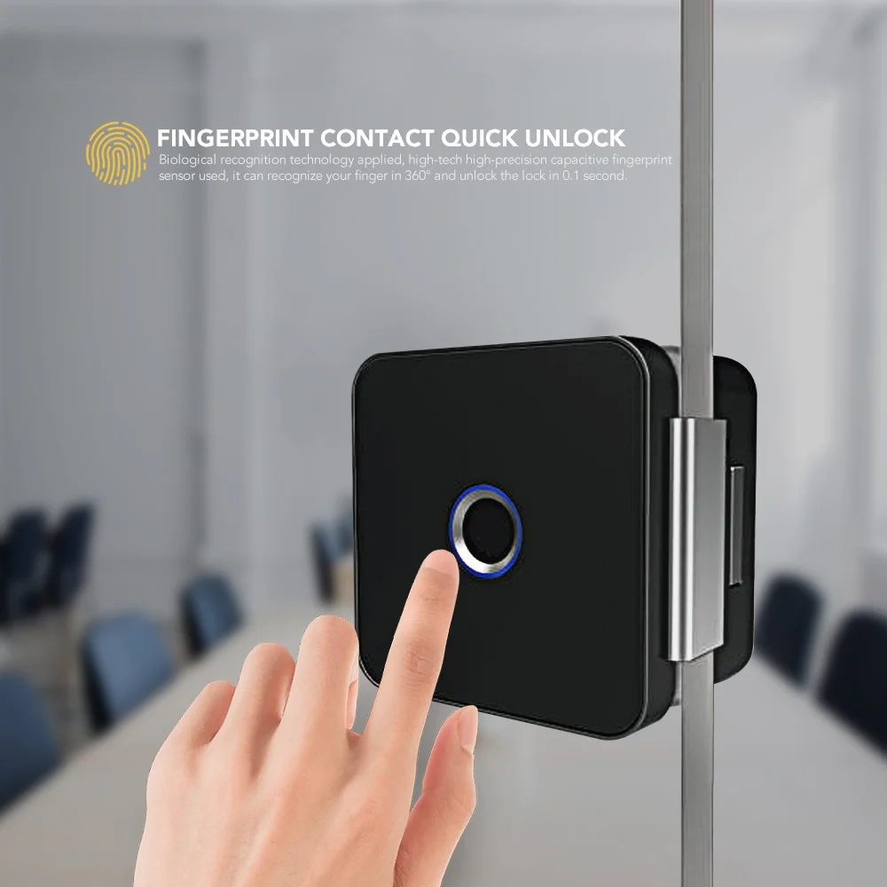 Шерлок Smart Lock Стекло замок двери офиса Keyless Отпечатков пальцев проверки с Bluetooth APP