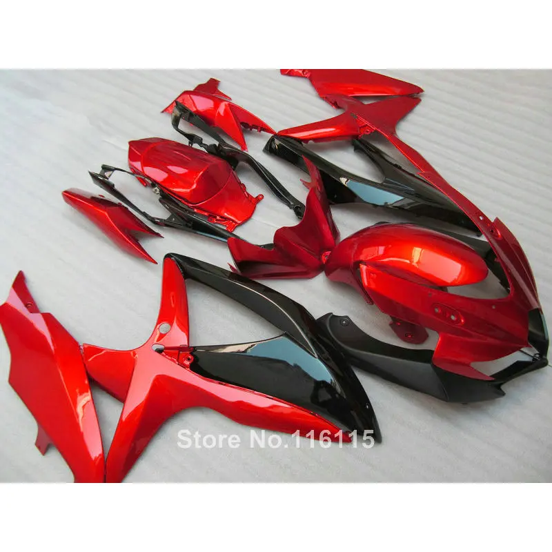 Обтекатель комплект для SUZUKI K8 K9 GSXR 600 700 2008 2009 2010 мотоцикл части GSXR600 GSXR750 08 09 10 черный красный Обтекатели 62