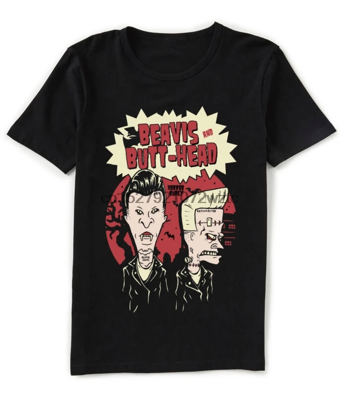 

Beavis And Butthead Horror Rudey Vampire And Frankenstein Black T-Shirt