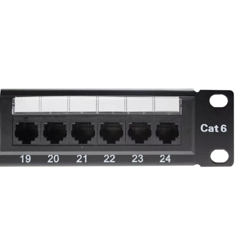 Cat6 UTP RJ45 Network Cable Patch Panel 24Port 1U 19'' Inch Gold-plated With Keystone Jacks Pass Fluke Rack Patch Panel