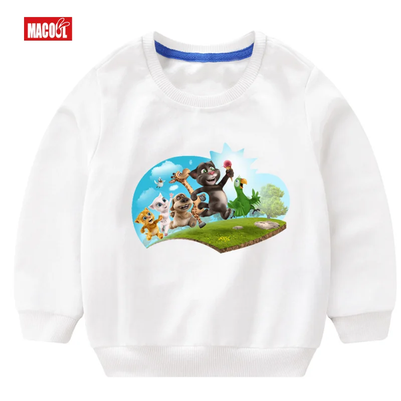 

2019 Girls Casual Autumn Sweatshirt Long Sleeve 3T-8T Can Speak Cat Game Printed Hoodies Tracksuit Outerwear Sweatshirt 3-14y
