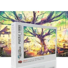 Горячая взрослых 520/1000/1500 шт головоломки пейзаж Мультяшные деревянные образовательные головоломки для детей игрушки Рождественский подарок Пазлы