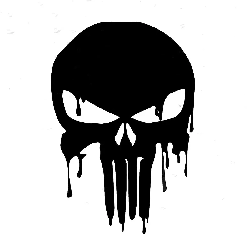 VINYL STICKER DECAL 4'' RED QUALITY GUARANTEED PUNISHER SKULL 