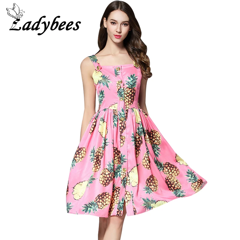 Buy Willstage Fashion Pineapple Dress Fruit Printed