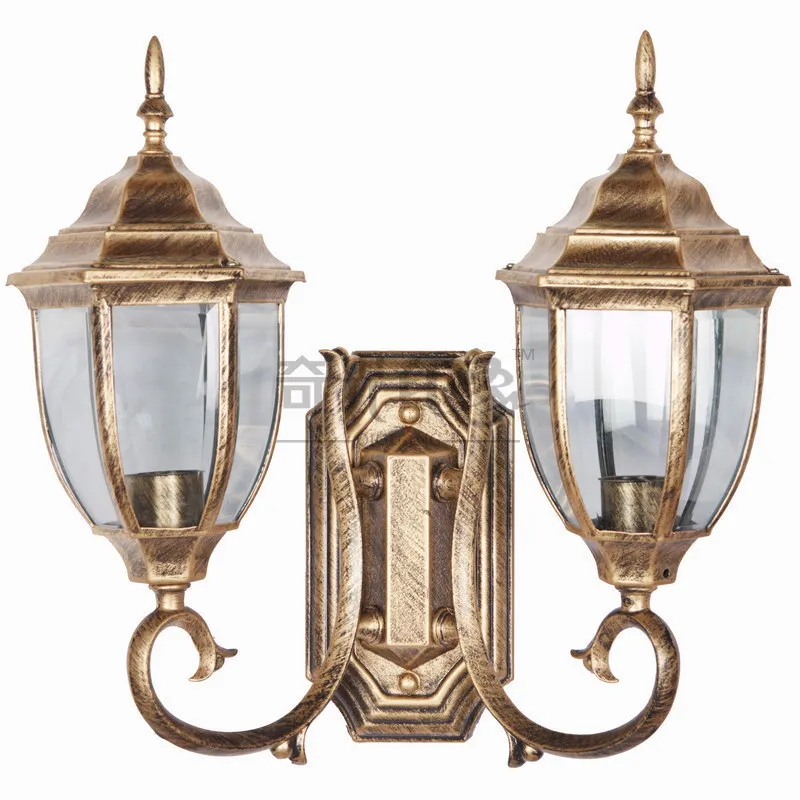 

European Double Heads Outdoor garden Wall Lamps Villa waterproof Landscape Corridor Hallway Door Bedroom Bedside Wall Sconces