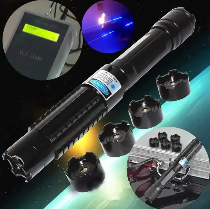 

450nm High Power 1000000m Blue Laser Pointers SOS LED Flashlight Burn Match Candle Lit Cigarette Wicked Wholesale LAZER Hunting