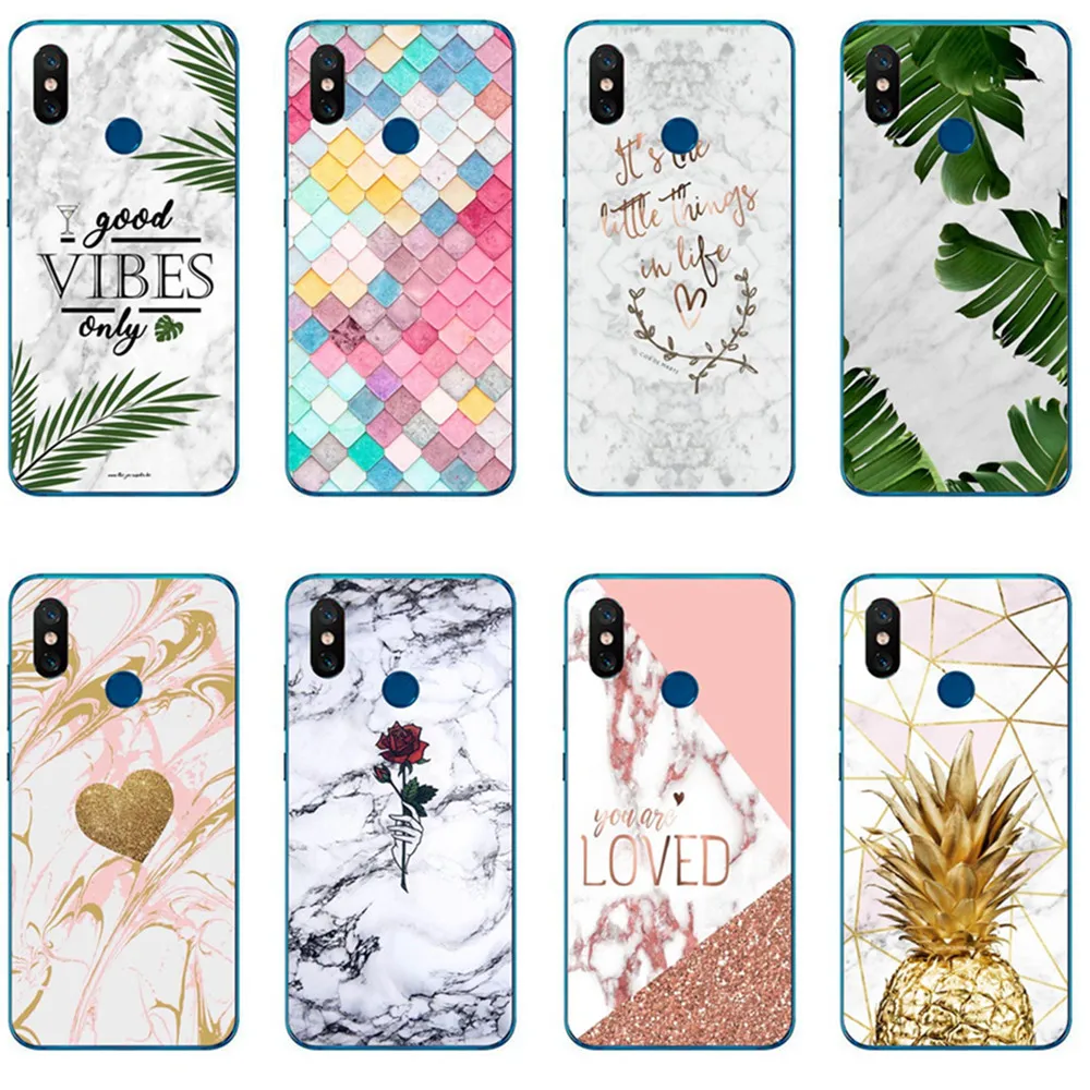 

Vibes Flower Leaf Print Pineapple Marble Rose Back Cover Phone Cases For Redmi Note 6 Note5 Pro 5A Mi 5c xiaomi 8 SE Redmi 6 Pro