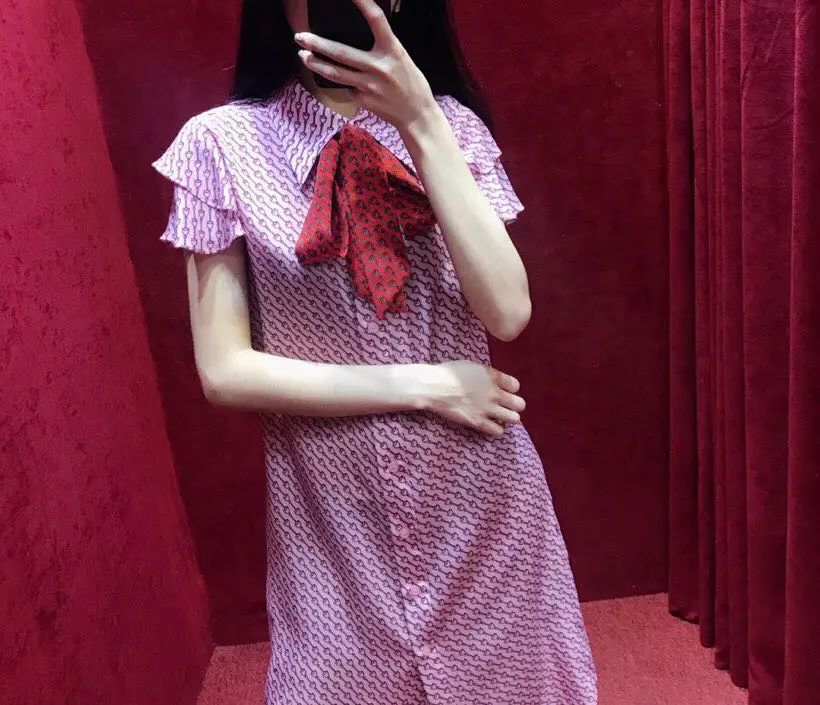 

High quality New Fashion Women 2019 Spring Dress Luxury famous Brand European Design party style dress WD04492
