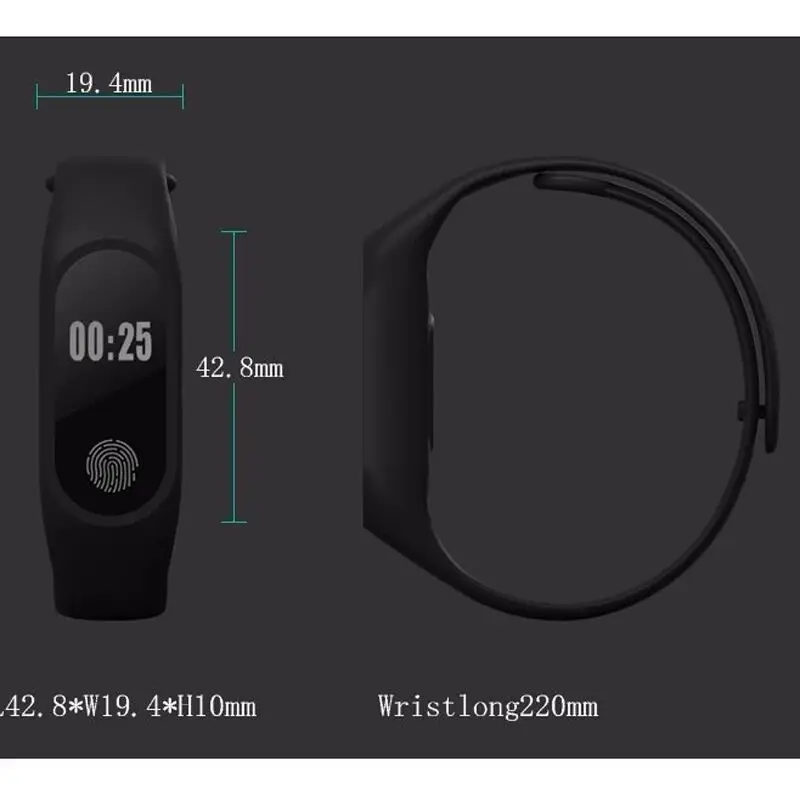 Men's Women's Waterproof IP67 M2 Watch+Watchbands Fitness Heart Rate Monitor Blood Pressure Pedometer Bluetooth Smart Wristband
