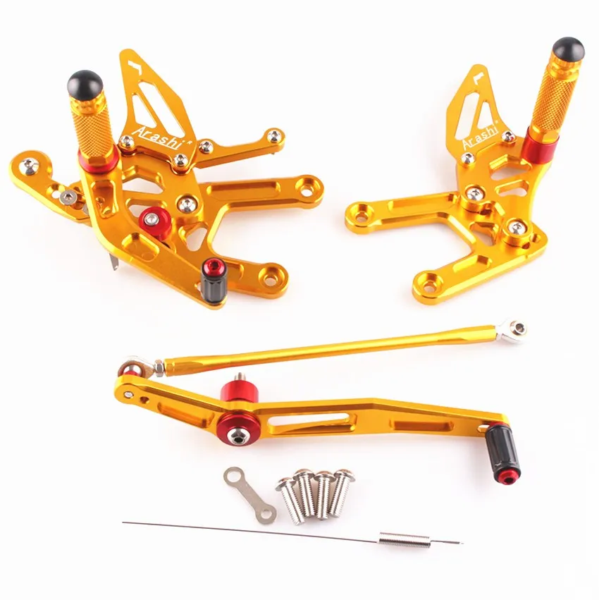 

Adjustable Rearset Foot Pegs For Yamaha YZF R6 2008-2011 2009 2010 Motorcycle CNC Aluminum Gold
