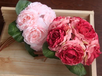 

20CM,7 Tea Roses Heads Centerpieces Artificial Silk Camellia Bouquet,Wedding Bridal Bouquets,Florist Supplies,Table Decorations,