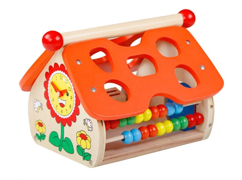 Игрушки для малышей для детей деревянный дом классические мульти Форма сортировщик блок для детей threading Ранние развивающие игры Рождественский подарок бесплатный подарок(свист