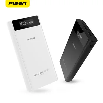PISEN 20000mah Power Bank 18650 Portable External Battery Universal Dual USB