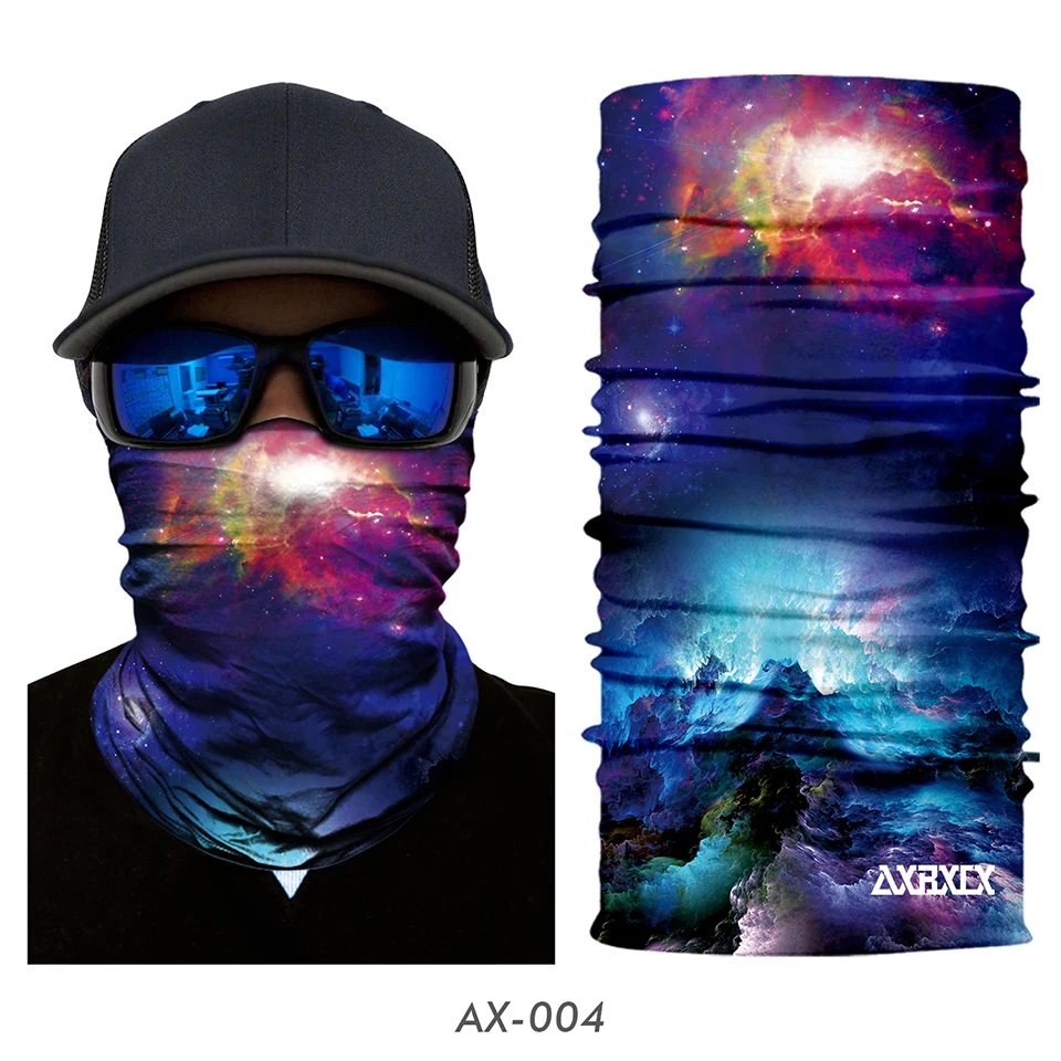 3D бесшовная Вселенная Галактика Балаклава волшебная маска для лица лыжный с подогревом шарф для шеи щит анти-УФ Мужская трубчатая бандана Солнцезащитная Геометрическая маска
