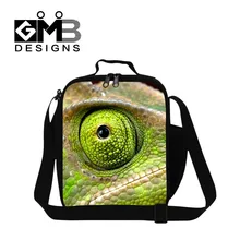 Ящерица 3D печатных изолированный охладитель для обеда мешок для детей школы животных Ланч контейнер для взрослых офис мессенджер мешок еды детей