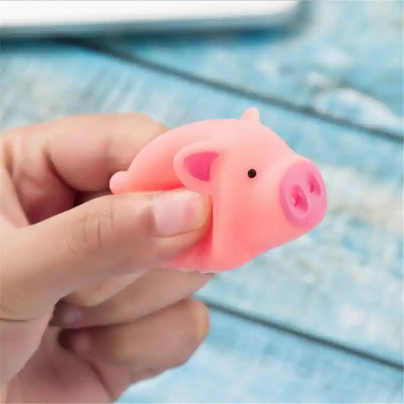 Kawaii Porco Cor de Rosa Animais Squeeze Toy Banho Do Bebê Brinquedo Campainha Quarto Prático Piadas Caçoa o Presente
