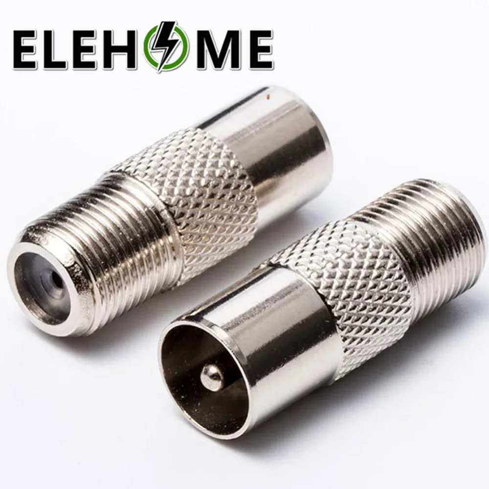 1/2 Pcs الفضة لهجة مطلي F أنثى إلى ذكر التلفزيون Pal التوصيل RF 9.5 مللي متر الفضائيات هوائي RF محوري محول XF30