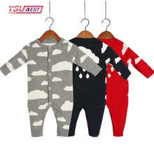 Г. Осень-зима, милый Вязаный комбинезон для маленьких мальчиков и девочек, комплект одежды с длинными рукавами и рисунком дождевых облаков, комбинезон для новорожденных