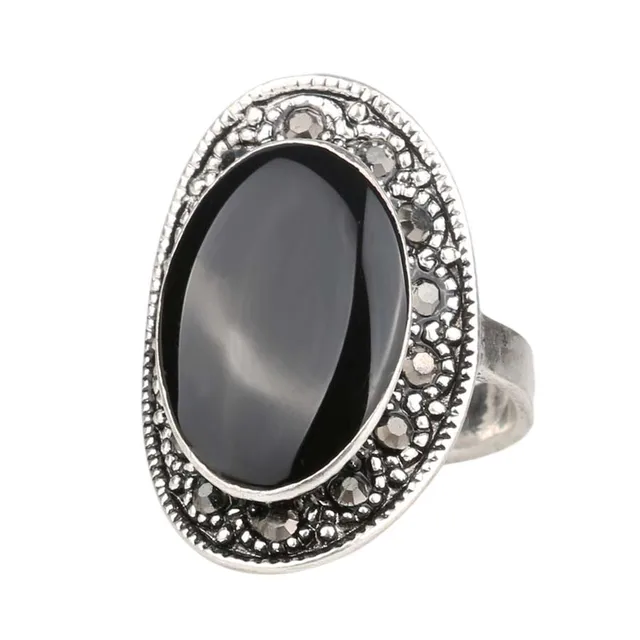 HOT Cheap 2015 Vintage Jewelry Oval Black And Green Enamel Ring For Women Silver HOT Cheap 2015 Vintage Jewelry Oval Black And Green Enamel Ring For Women Silver