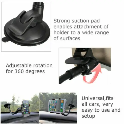  360 ° Universal In Auto Windschutz Dashboard Telefon Halter Halterung GPS PDA Handy