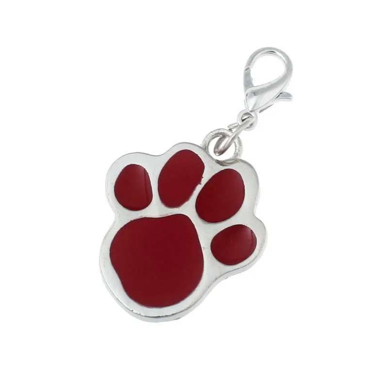 Метки для собак яркие цвета лапки щенок горный хрусталь популярный кулон прекрасный для домашних животных, ювелирное изделие, для собак аксессуары Para Mascotas# YY - Цвет: Red